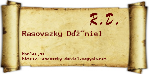 Rasovszky Dániel névjegykártya